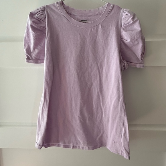 Crown & Ivy Lilac Puff Sleeve T-Shirt - Picture 2 of 7